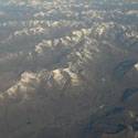 Aerial view of mountain range.